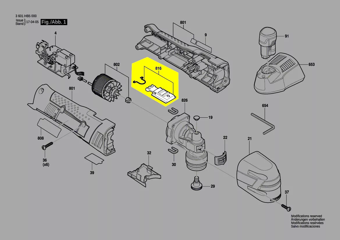 Curseur commande interrupteur réf. 1 607 000 CJ6 Bosch